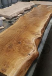 Burred slab Oak with live edges.