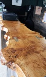 Countertop made from Burred slab Oak with live edges